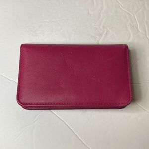 Buxton pink leather ID case